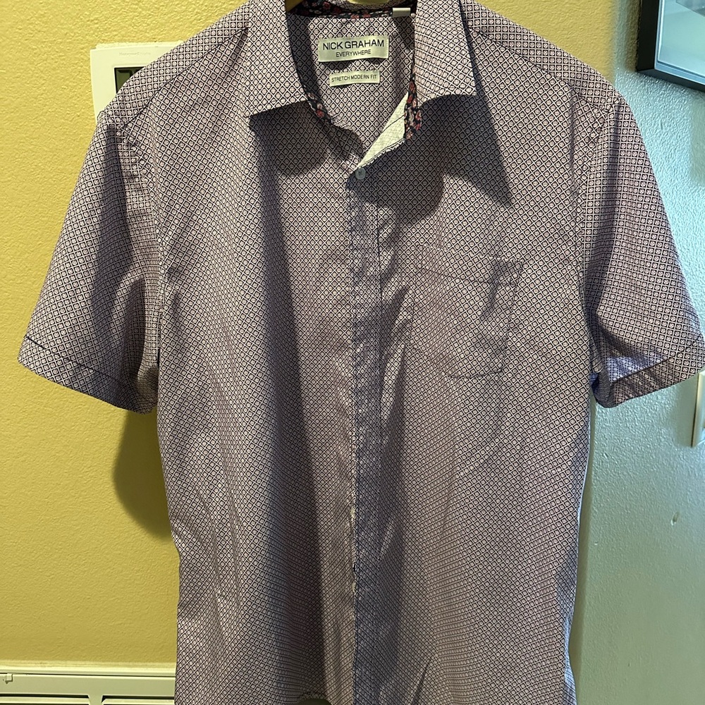 Nick Graham Men's Purple Casual Button Down Shirt